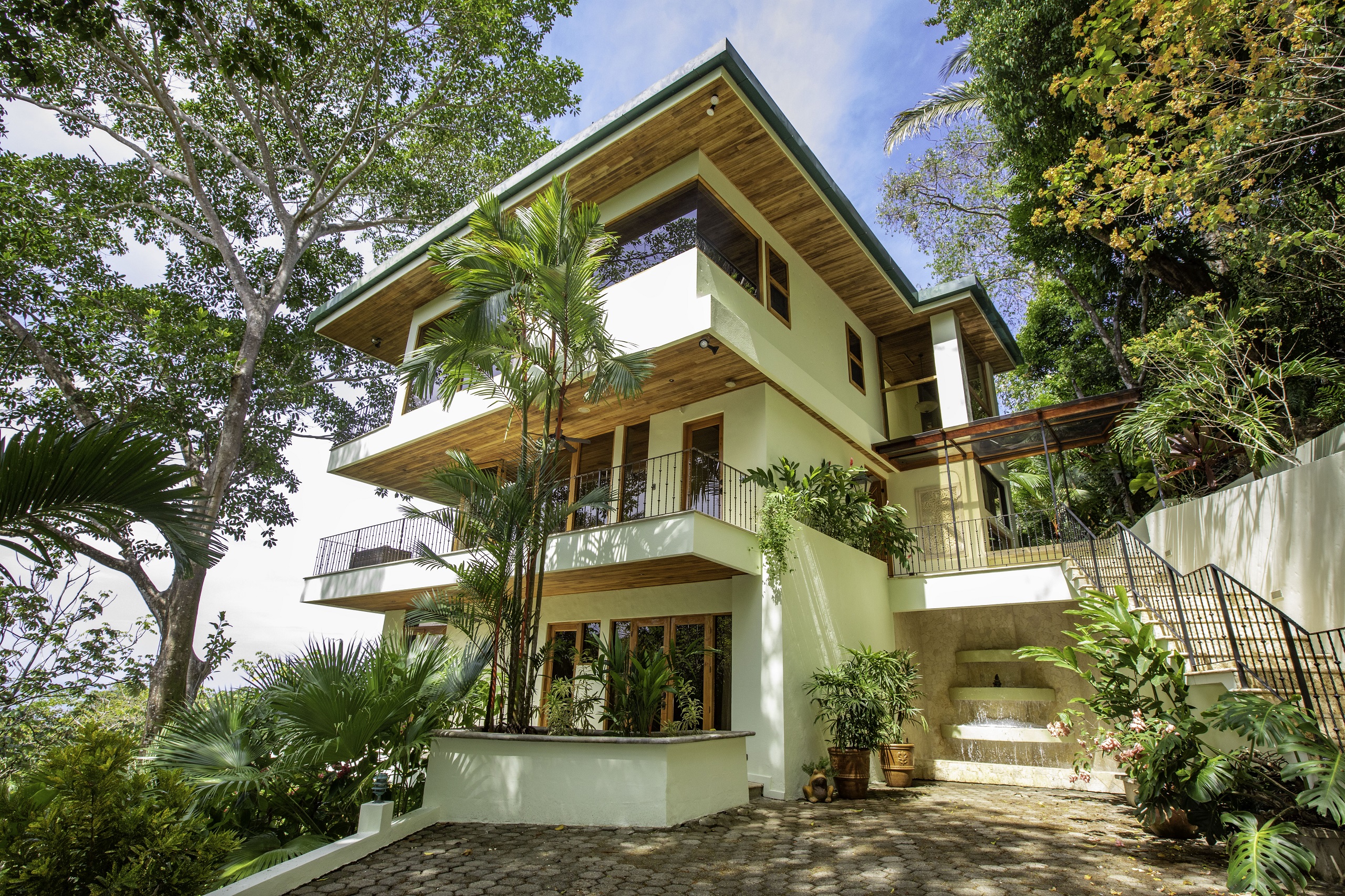 Main Entrance and Waterfall - Casa Mogambo Luxury Vacation Rental Villa - Manuel Antonio Costa Rica